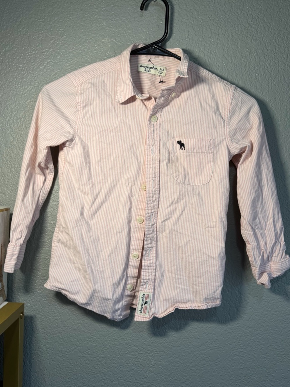 abercrombie kids Pink and White Striped Button-Down Shirt